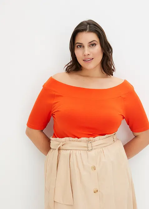 Carmen-shirt van een viscose mix, bonprix