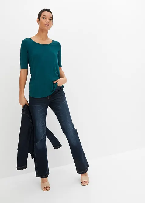 Shirt met ronde hals van zachte viscose, bonprix