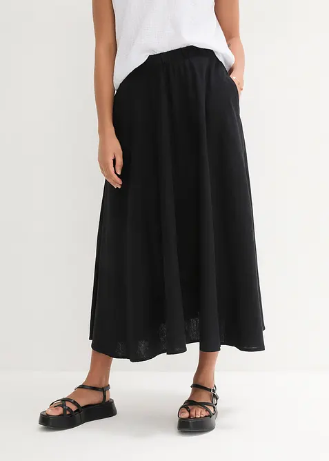 Midirok van een soepele linnenmix, bonprix
