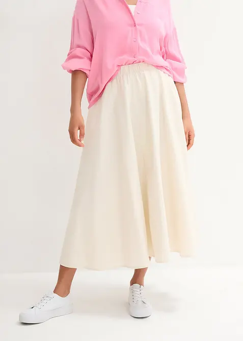 Midirok van een soepele linnenmix, bonprix