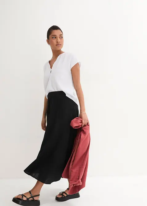 Midirok van een soepele linnenmix, bonprix