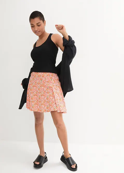 Korte high waist broekrok van zachte viscose, bonprix