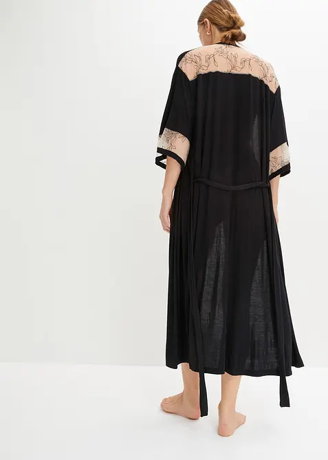 Lange kimono van viscose met borduursel, bonprix