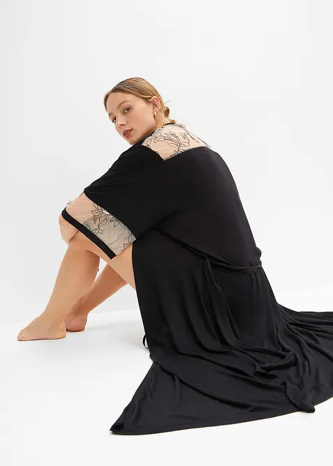 Lange kimono van viscose met borduursel, bonprix