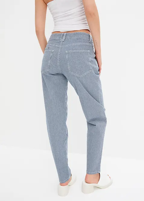 Barrel jeans met strepen, mid waist, bonprix