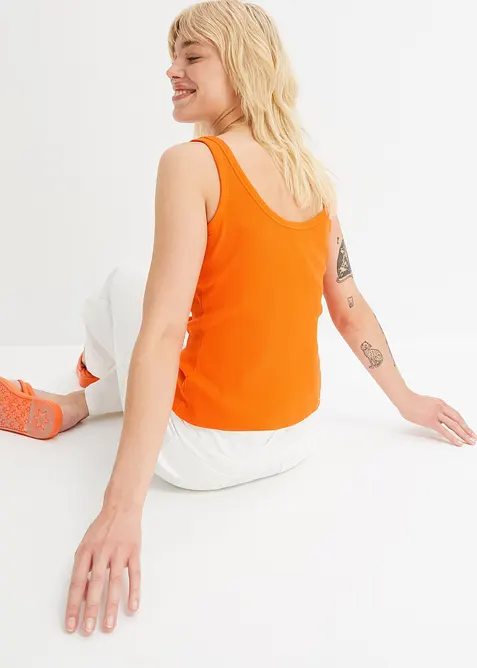 Geribde top van biologisch katoen (set van 2), bonprix