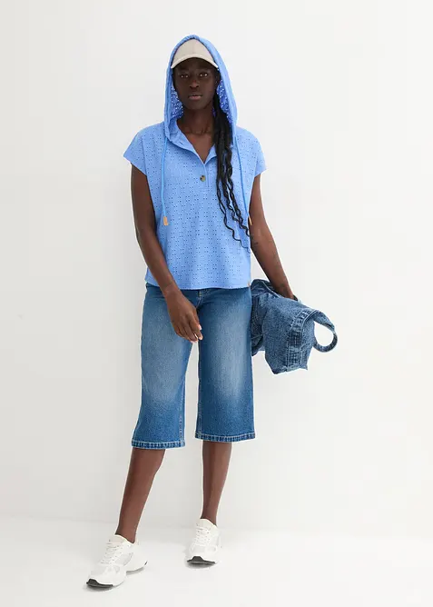 Henley shirt met capuchon, bonprix