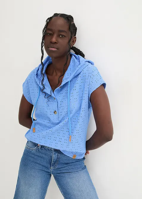 Henley shirt met capuchon, bonprix