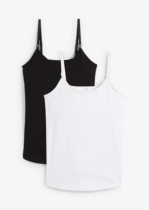 Zwangerschapstop / voedingstop (set van 2) met biologisch katoen, bonprix