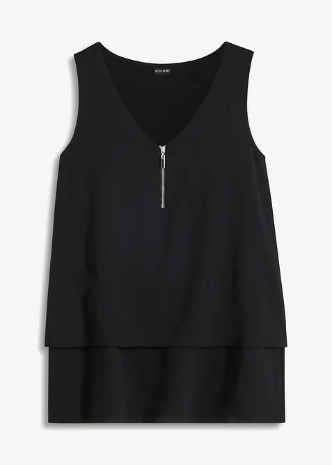 Top met rits in een viscosemix, bonprix