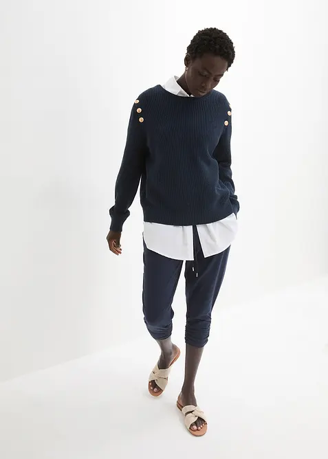 Jersey broek van katoenmix, bonprix