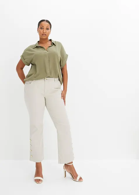 Blouse met korte mouw van gerecycled polyester, bonprix