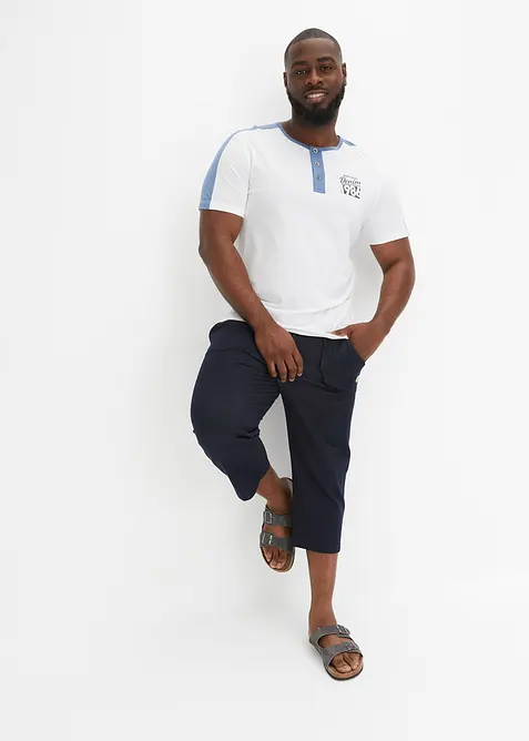 3/4 sweatpants in denim look met comfortband, bonprix