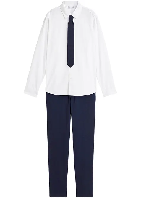 Chino, overhemd en stropdas (3-dlg. set), bonprix