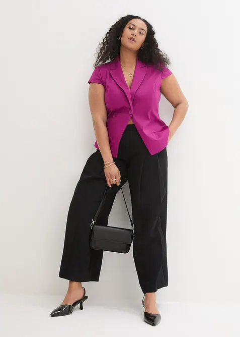 Blazer van katoen-satijn met korte mouwen, bonprix