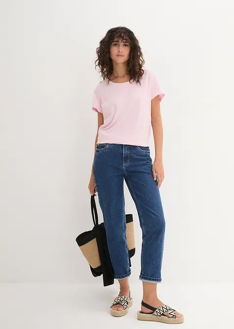 Shirt met ronde hals (set van 5), bonprix