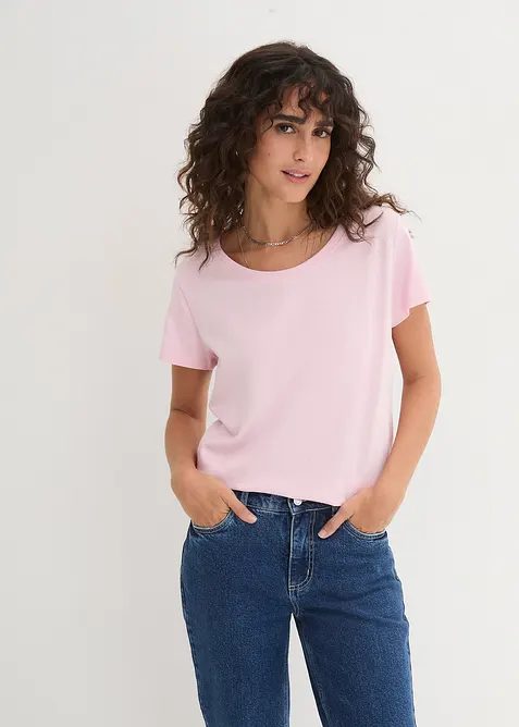 Shirt met ronde hals (set van 5), bonprix