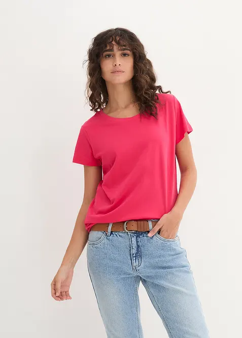 Shirt met ronde hals (set van 5), bonprix