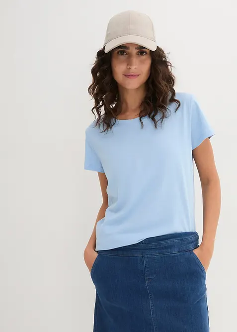 Shirt met ronde hals (set van 5), bonprix