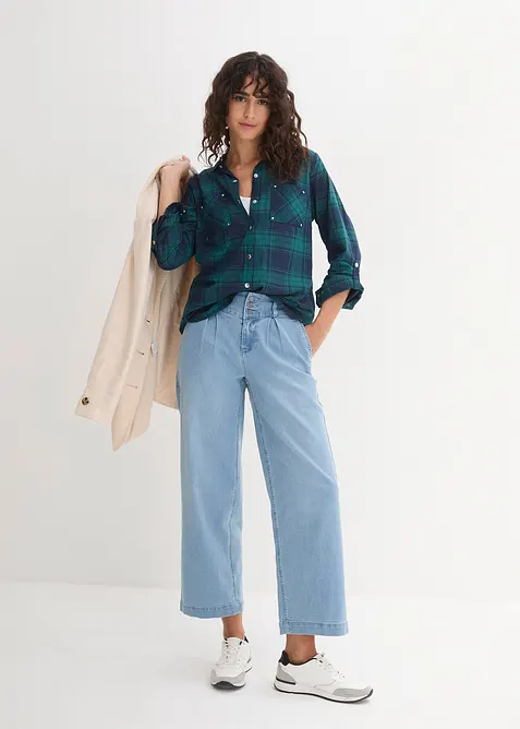 Geruite overhemblouse van katoen, bonprix