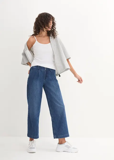 Top met spaghettibandjes van puur katoen (set van 3), bonprix