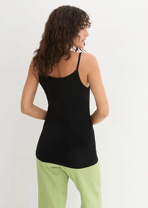 Top met spaghettibandjes van puur katoen (set van 3), bonprix