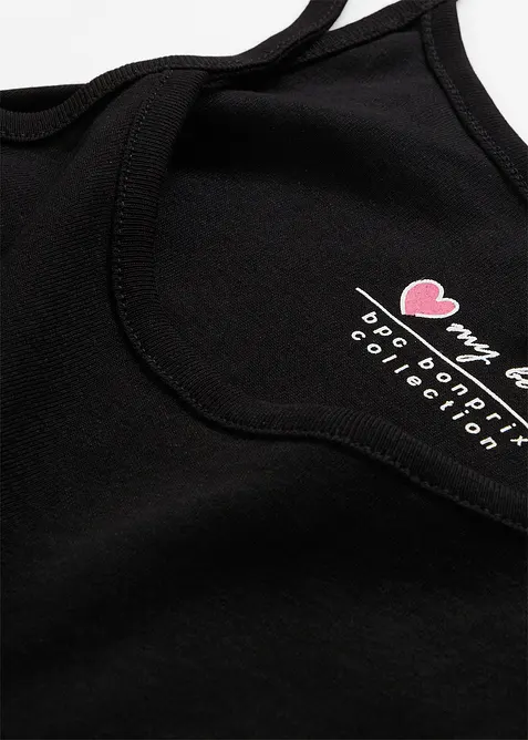 Top met spaghettibandjes van puur katoen (set van 3), bonprix