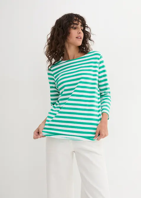Shirt met 3/4 mouwen en boothals, bonprix