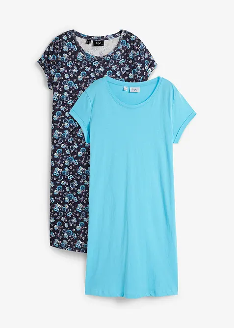 Shirtjurk van katoen met splitten opzij (set van 2), bonprix