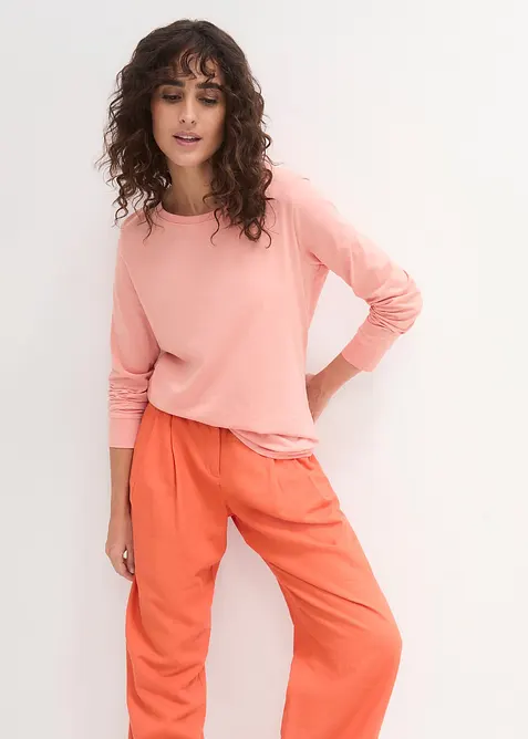 Longshirt met ronde hals, lange mouwen (set van 5), bonprix