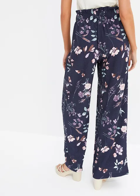 Jersey broek met bloemenprint, bonprix