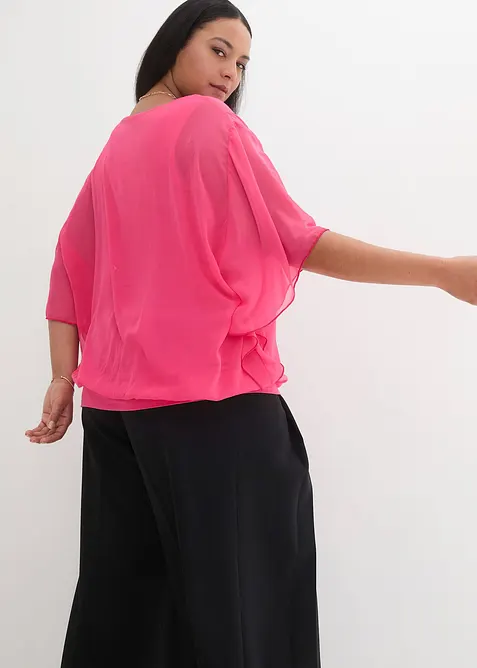 Chiffon blouse met ondershirt, bonprix
