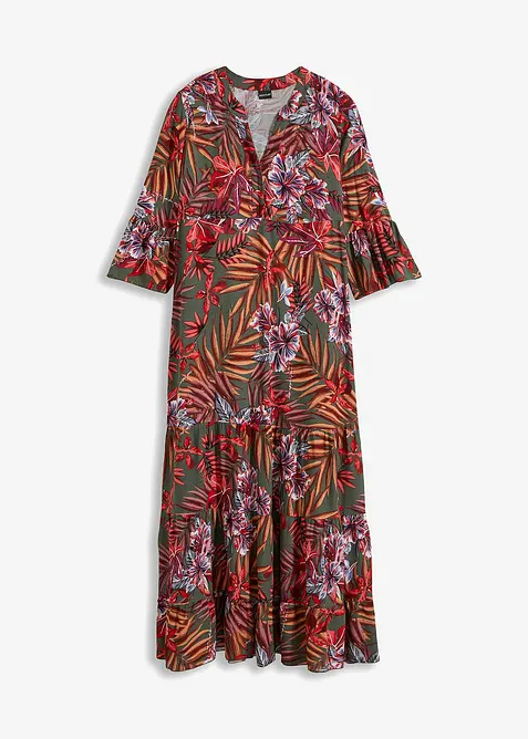 Gedessineerde maxi jurk van soepele viscose, bonprix