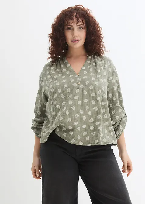 Oversized blouse van luchtige mousseline, bonprix