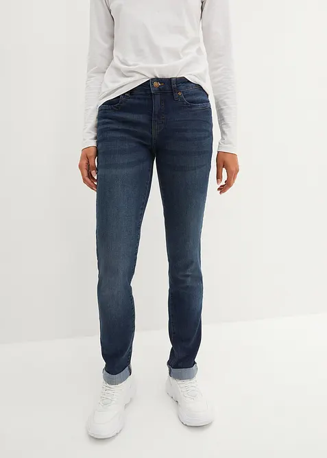 Stretch jeans mid waist, straight, bonprix