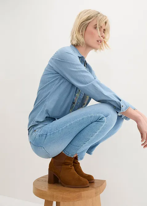 Comfort stretch 7/8 jeans met splitten, bonprix