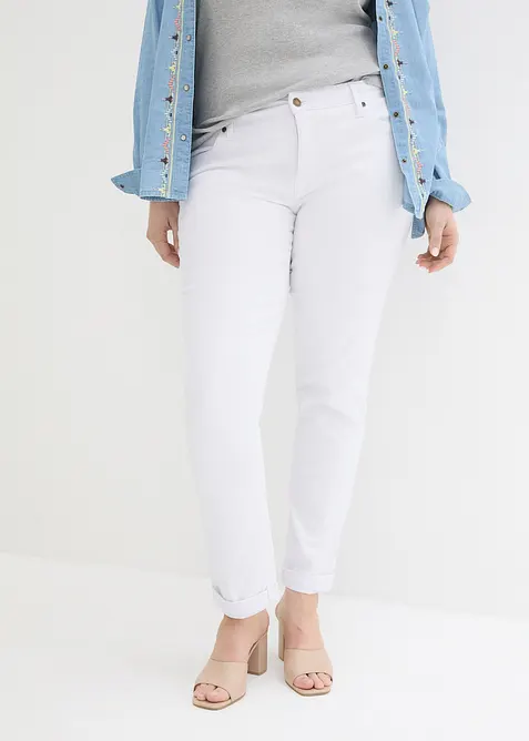 Stretch jeans mid waist, straight, bonprix