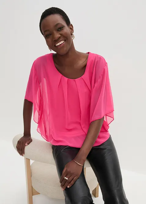 Chiffon blouse met ondershirt, bonprix