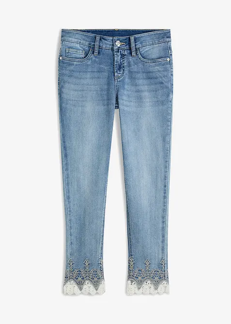Skinny jeans met kant, bonprix