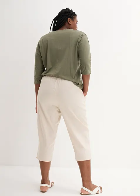 Broek in een linnen-katoenmix, bonprix