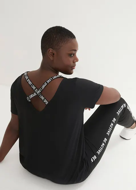 Lang sportshirt met rugdecolleté, bonprix