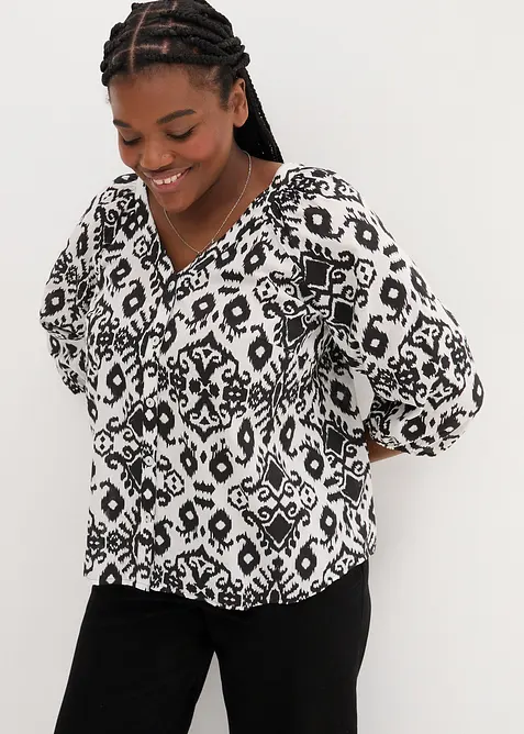 Gedessineerde blouse van katoen, bonprix