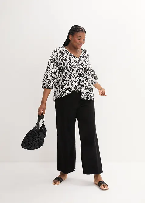 Gedessineerde blouse van katoen, bonprix