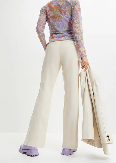 High waist broek van een linnen-viscosemix, bonprix