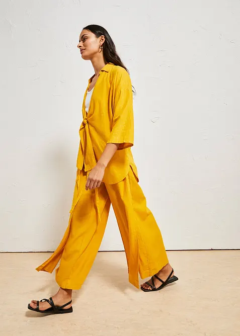 Palazzo broek in een luchtige linnenmix, bonprix