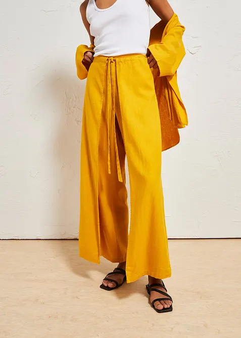 Palazzo broek in een luchtige linnenmix, bonprix