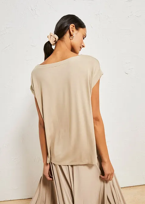 Oversized shirt van vloeiende viscose, bonprix