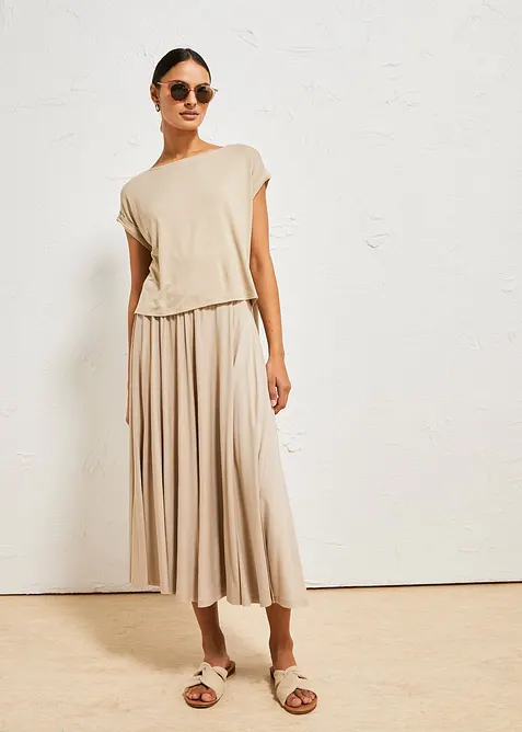 Oversized shirt van vloeiende viscose, bonprix