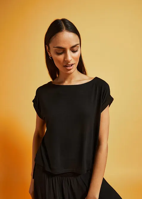 Oversized shirt van vloeiende viscose, bonprix