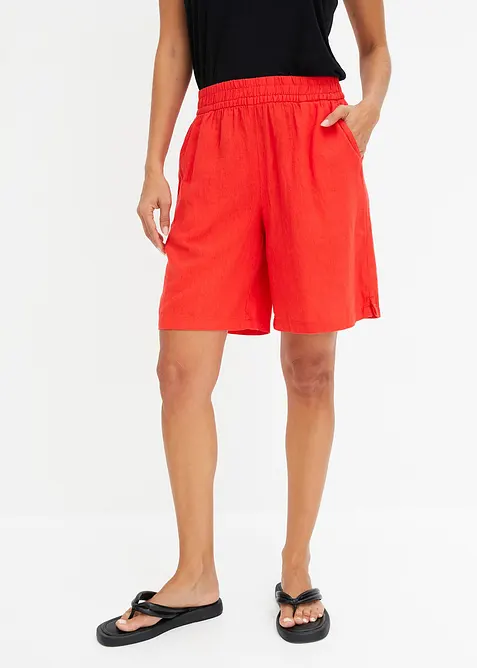 Instapbermuda in een luchtige linnenmix, bonprix